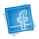 иконка blueprint, social, фейсбук, facebook, социальная сеть,