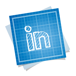 иконка blueprint, social, linkedin,
