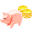 иконки money pig, money, деньги, свинья копилка,