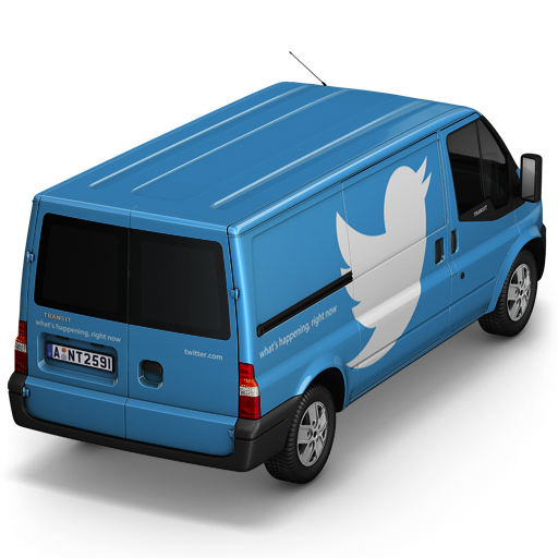 иконка twitter, твиттер, машина, автомобиль, микроавтобус,