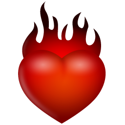 иконка огненное сердце, fire,