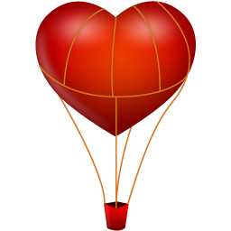 иконки воздушный шар, сердце, любовь, fire ballon,