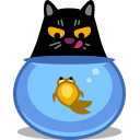 иконки кот, кошка, животное, аквариум, рыбка, рыба, cat, fish,
