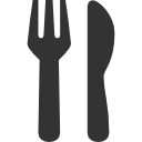 иконка обед, столовые приборы, вилка, нож, dining,