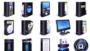 3D BlueFX Desktop Icons by WallpaperFX