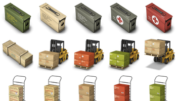 Cargo Boxes Icons by Antrepo
