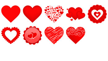 Free Vector Valentine Heart Icons by DesignBolts
