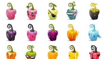 Peppers Icons by Klukeart