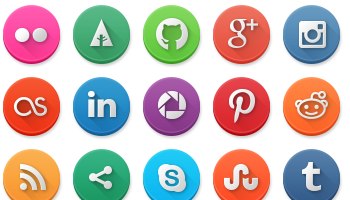 Modern Social Media Circles Icons