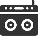 иконки boombox, магнитофон