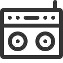 иконки boombox, магнитофон