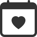 иконка calendar heart, calendar, календарь, heart, сердце
