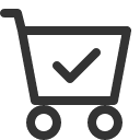 иконка cart check, cart, корзина, check, галочка