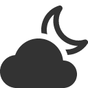 иконка cloud moon, погода, cloud, облако, moon, луна