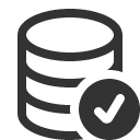иконка database check, database, база данных, check, галочка