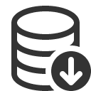 иконки database down, database, база данных, down, стрелка