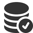 иконка database check, database, база данных, check, галочка