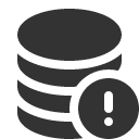 иконка database exclamation, database, база данных, exclamation, предупреждение