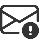 иконка envelope exclamation, envelope, конверт, exclamation, предупреждение