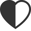 иконка heart half, heart, сердце, half, батарея