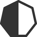 иконка heptagon half, heptagon, half, батарея