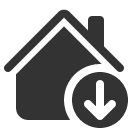 иконка house down, house, дом, down, стрелка