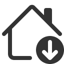 иконка house down, house, дом, down, стрелка