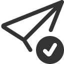 иконка send check, send, марка, check, галочка