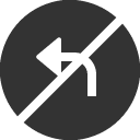 иконка sign no left turn, sign, no, left, стрелка, turn, вращать