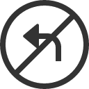 иконка sign no left turn, sign, no, left, стрелка, turn, вращать