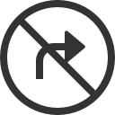 иконка sign no right turn, sign, no, right, стрелка, turn, вращать