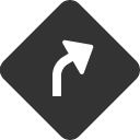 иконка sign turn slight right, sign, turn, вращать, slight, right, стрелка