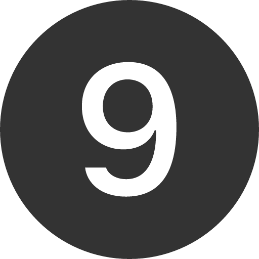 иконка 9 circle, circle,