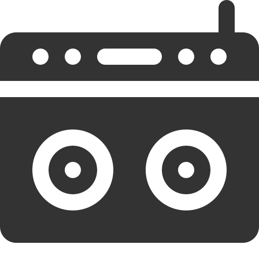 иконка boombox, магнитофон,
