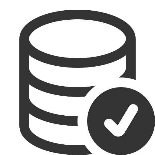иконка database check, database, база данных, check, галочка,