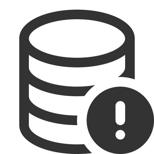 иконка database exclamation, database, база данных, exclamation, предупреждение,