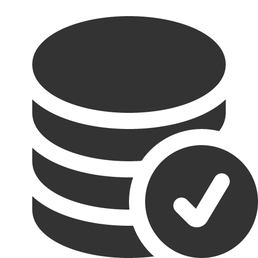 иконка database check, database, база данных, check, галочка,