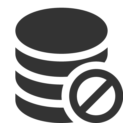 иконка database slash, database, база данных, slash,