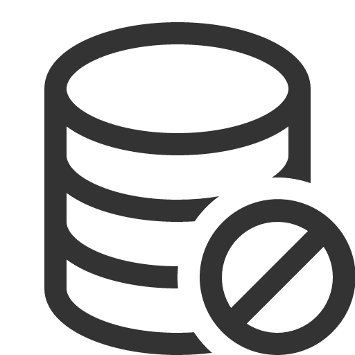 иконка database slash, database, база данных, slash,
