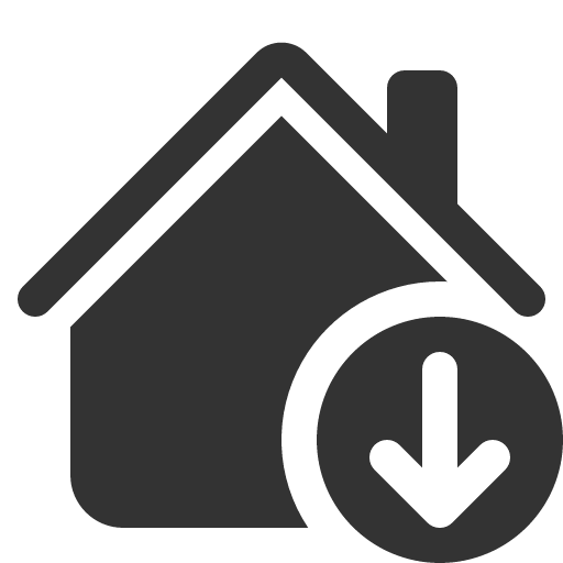 иконка house down, house, дом, down, стрелка,