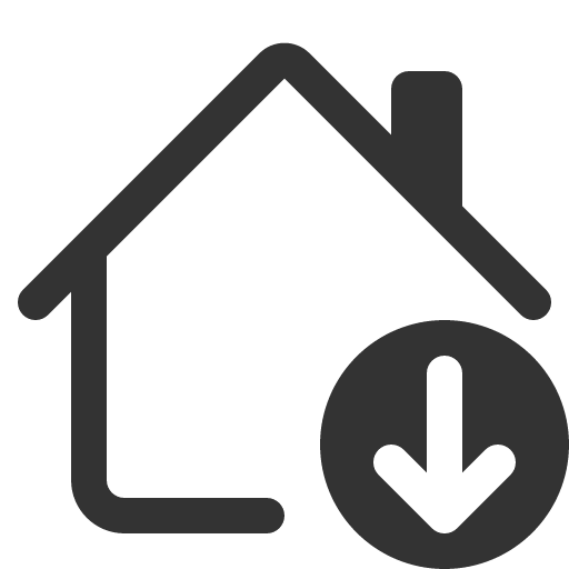 иконка house down, house, дом, down, стрелка,