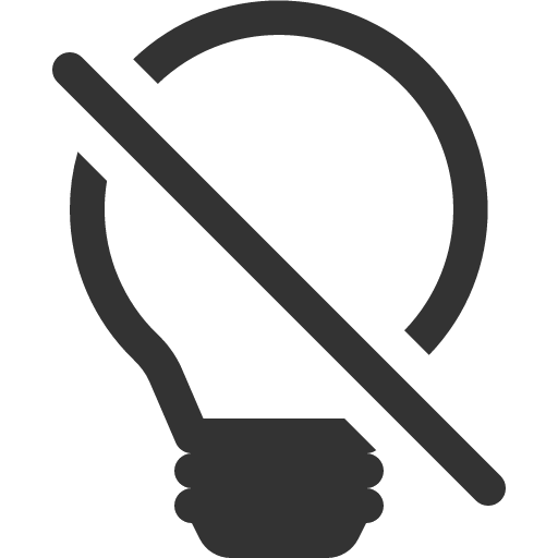 иконка lightbulb off, lightbulb, лампочка, off,