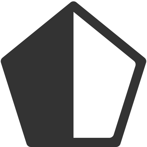 иконка pentagon half, pentagon, half, батарея,