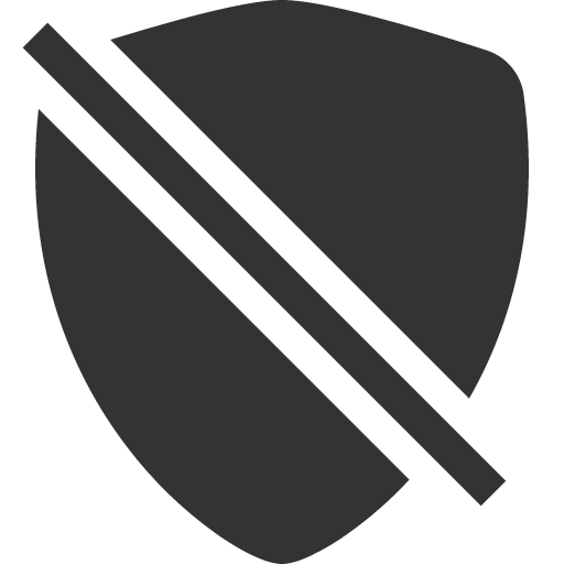 иконка shield slash, shield, щит, slash,