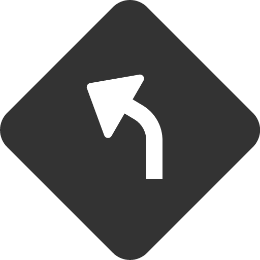 иконка sign turn slight left, sign, turn, вращать, slight, left, стрелка,
