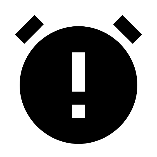 иконка bxs alarm exclamation, bxs, alarm, будильник, exclamation, предупреждение,