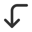 иконки corner left down, corner, left, стрелка, down