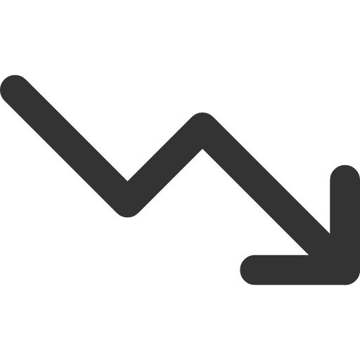 иконка trending down, trending, down, стрелка,