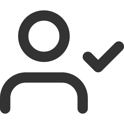 иконка user check, user, пользователь, check, галочка,