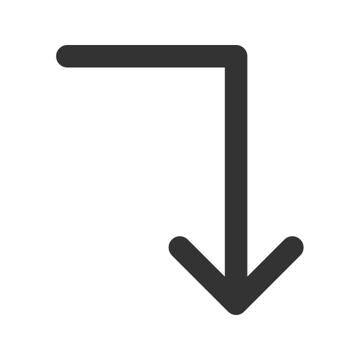 иконка arrow turn right down, arrow, стрелка, turn, вращать, right, down,